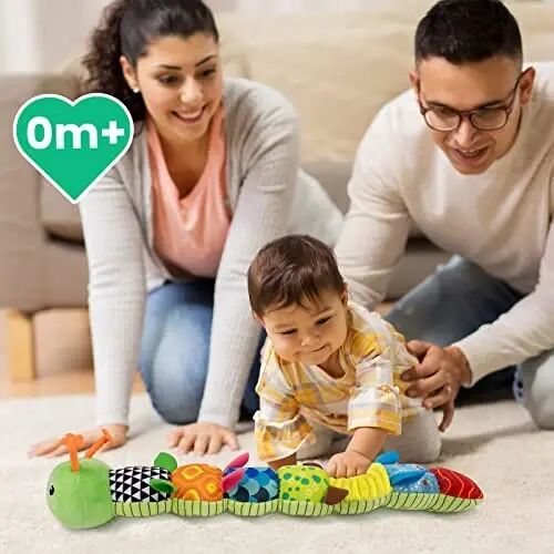 Sumobaby Infant Baby Musical Stuffed Animal Activity Soft Toys with Multi-Sensory Crinkle, Rattle and Textures, for Tummy Time Newborn 0-3-6-12 Months Boys, Girls, Caterpillar - 1