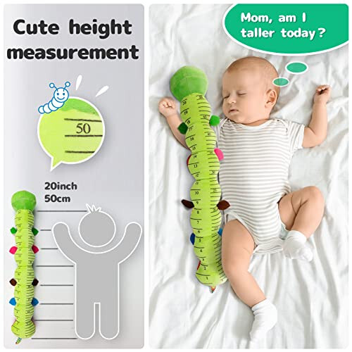 Sumobaby Infant Baby Musical Stuffed Animal Activity Soft Toys with Multi-Sensory Crinkle, Rattle and Textures, for Tummy Time Newborn 0-3-6-12 Months Boys, Girls, Caterpillar - 5