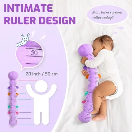 Sumobaby Infant Baby Musical Stuffed Animal Toys for 0-3-6-12 Months,Multi Sensory Toys with Crinkle and Rattles, Tummy Time Toys for Newborn Boys Girls, Caterpillar, Purple - 5