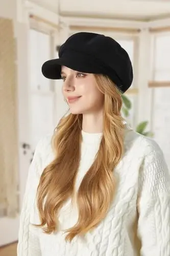Sumolux Ayollar Beret Nyusboy Shlyapa Fransuz Jun Cap Klassik Kuz va Bahor Qish - 4