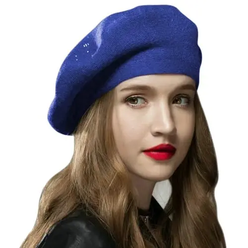 Sumolux Ayollar Beret Shlyapa Frantsuz Jun Beret Beanie Qalpog'i Klassik Qattiq Rang Kuz Qishki Shlyapalar 