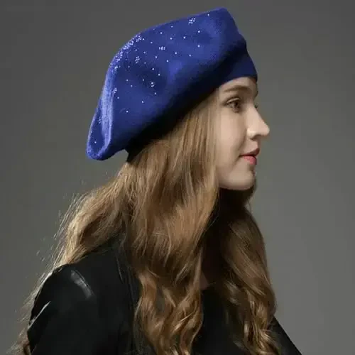 Sumolux Ayollar Beret Shlyapa Frantsuz Jun Beret Beanie Qalpog'i Klassik Qattiq Rang Kuz Qishki Shlyapalar - Modazone (1)