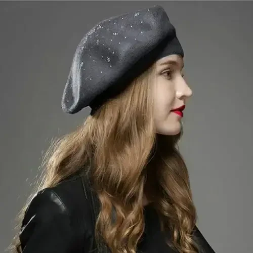 Sumolux Ayollar Beret Shlyapa Frantsuz Jun Beret Beanie Qalpog'i Klassik Qattiq Rang Kuz Qishki Shlyapalar - 2