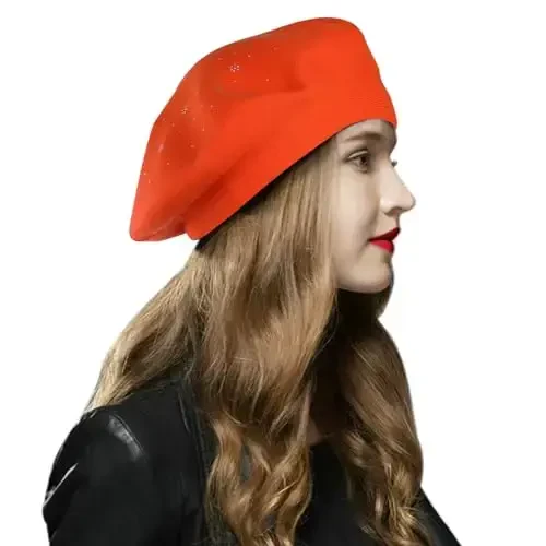 Sumolux Women Beret Hat French Wool Beret Beanie Cap Classic Solid Color Autumn Winter Hats - 2