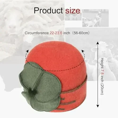 Sumolux Beanie Hats for Women Wool Skull Cap Beret Floral Cuffed French Vintage Dress Cloche Classic Winter 1920s - 5