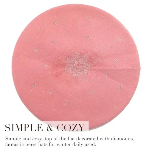 Sumolux Women Beret Hat French Wool Beret Beanie Cap Classic Solid Color Autumn Winter Hats - 4