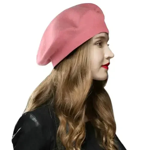 Sumolux Women Beret Hat French Wool Beret Beanie Cap Classic Solid Color Autumn Winter Hats - Modazone (1)