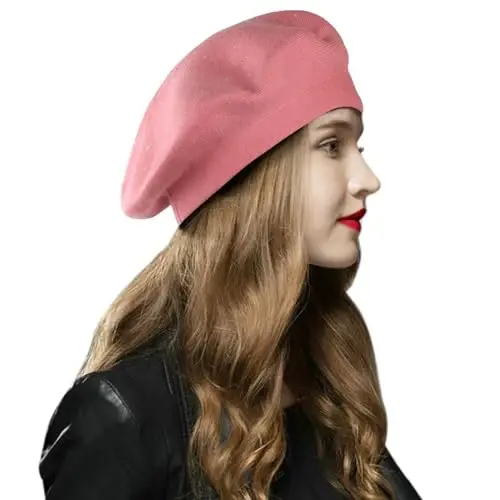 Sumolux Women Beret Hat French Wool Beret Beanie Cap Classic Solid Color Autumn Winter Hats - 2