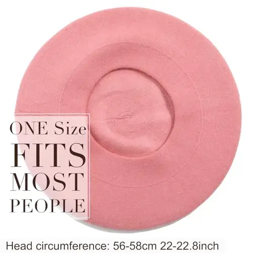 Sumolux Women Beret Hat French Wool Beret Beanie Cap Classic Solid Color Autumn Winter Hats - 5