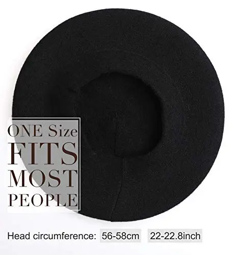 Sumolux Women Beret Hat French Wool Beret Beanie Cap Classic Solid Color Autumn Winter Hats - 5