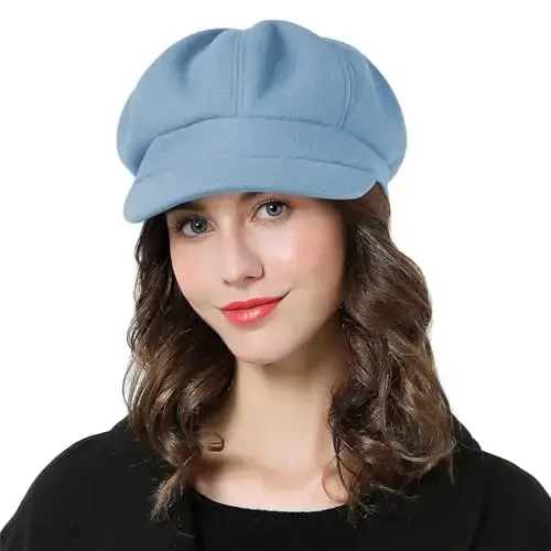Sumolux Women Beret Newsboy Hat French Wool Cap Classic Autumn Spring Winter 
