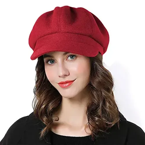 Sumolux Women Beret Newsboy Hat French Wool Cap Classic Autumn Spring Winter 