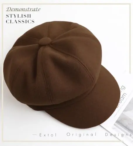 Sumolux Women Beret Newsboy Hat French Wool Cap Classic Autumn Spring Winter - 5