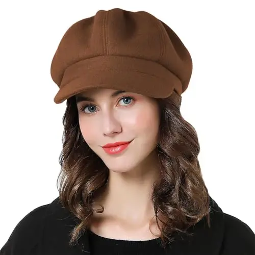 Sumolux Women Beret Newsboy Hat French Wool Cap Classic Autumn Spring Winter 