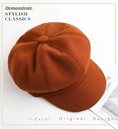 Sumolux Women Beret Newsboy Hat French Wool Cap Classic Autumn Spring Winter - 5