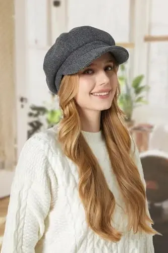 Sumolux Women Beret Newsboy Hat French Wool Cap Classic Autumn Spring Winter - 3