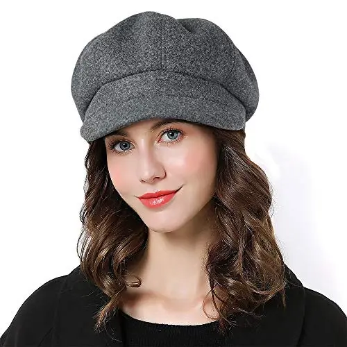 Sumolux Women Beret Newsboy Hat French Wool Cap Classic Autumn Spring Winter 