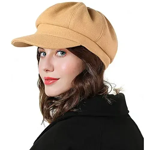 Sumolux Women Beret Newsboy Hat French Wool Cap Classic Autumn Spring Winter - 2