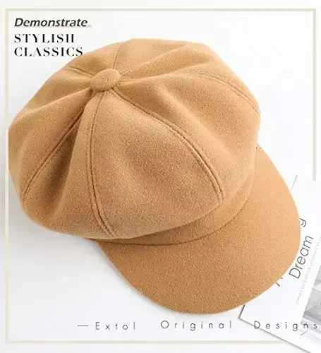 Sumolux Women Beret Newsboy Hat French Wool Cap Classic Autumn Spring Winter - 5