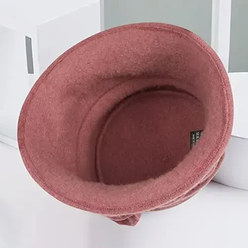 Sumolux Women Beret Hat French Vintage Floral Wool Dress Cloche Classic Winter Hat 1920s - 5