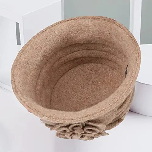 Sumolux Women Beret Hat French Vintage Floral Wool Dress Cloche Classic Winter Hat 1920s - 5