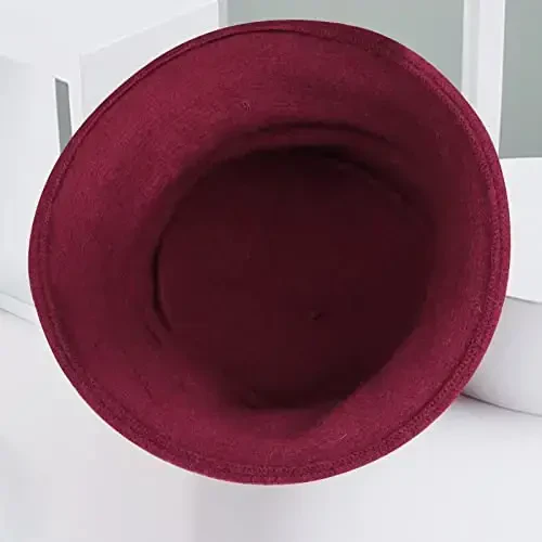 Sumolux Women Beret Hat French Vintage Floral Wool Dress Cloche Classic Winter Hat 1920s - 5