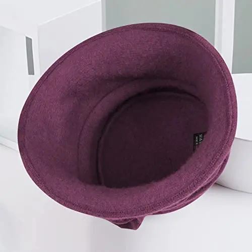 Sumolux Women Beret Hat French Vintage Floral Wool Dress Cloche Classic Winter Hat 1920s - 5