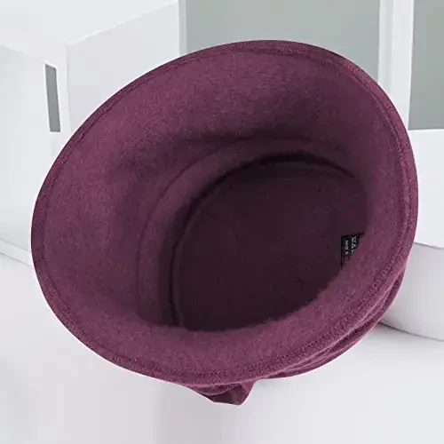 Sumolux Women Beret Hat French Vintage Floral Wool Dress Cloche Classic Winter Hat 1920s - 5