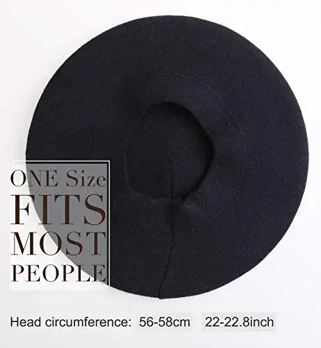 Sumolux Women Beret Hat French Wool Beret Beanie Cap Classic Solid Color Autumn Winter Hats - 4