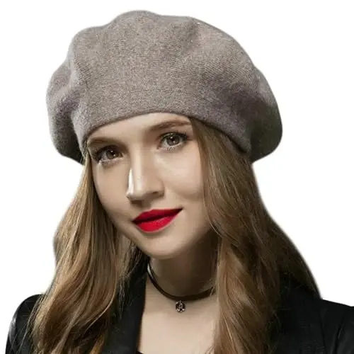 Sumolux Women Beret Hat French Wool Beret Beanie Cap Classic Solid Color Autumn Winter Hats - 1