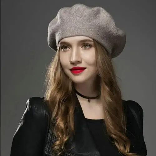 Sumolux Women Beret Hat French Wool Beret Beanie Cap Classic Solid Color Autumn Winter Hats - 2