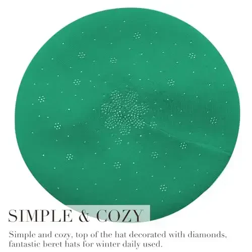 Sumolux Women Beret Hat French Wool Beret Beanie Cap Classic Solid Color Autumn Winter Hats - 4