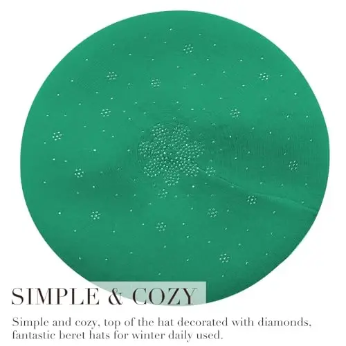 Sumolux Women Beret Hat French Wool Beret Beanie Cap Classic Solid Color Autumn Winter Hats - 4