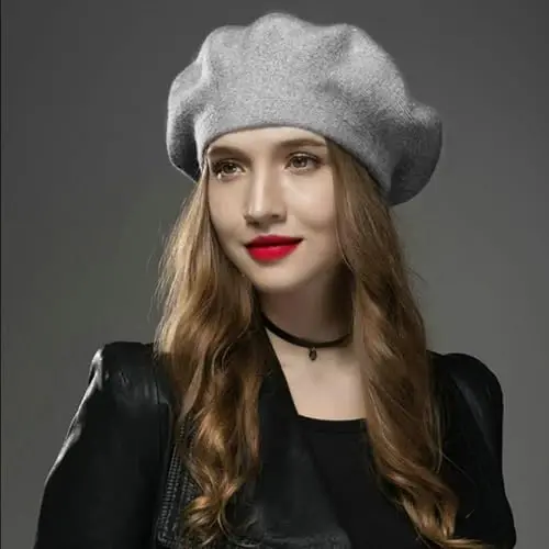 Sumolux Women Beret Hat French Wool Beret Beanie Cap Classic Solid Color Autumn Winter Hats - SUMOLUX (1)