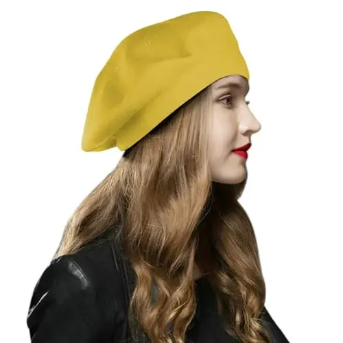 Sumolux Women Beret Hat French Wool Beret Beanie Cap Classic Solid Color Autumn Winter Hats - MODAZONE (1)