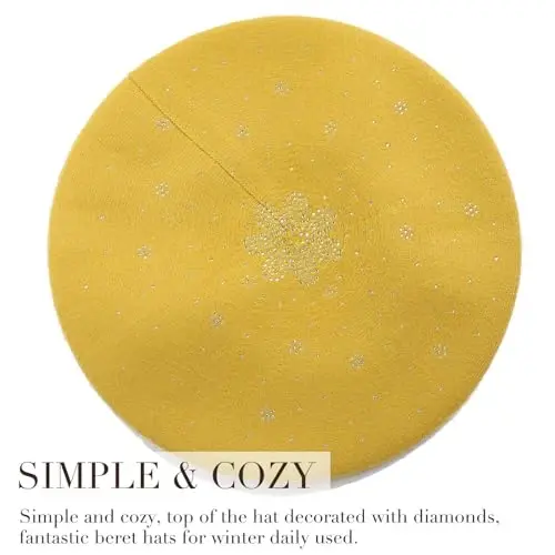 Sumolux Women Beret Hat French Wool Beret Beanie Cap Classic Solid Color Autumn Winter Hats - 4