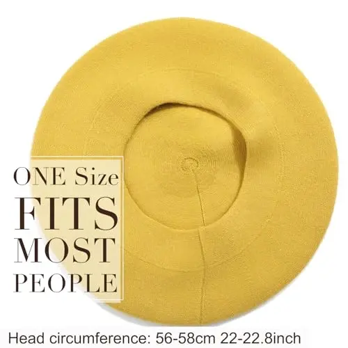 Sumolux Women Beret Hat French Wool Beret Beanie Cap Classic Solid Color Autumn Winter Hats - 5