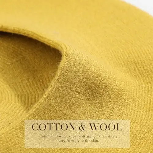 Sumolux Women Beret Hat French Wool Beret Beanie Cap Classic Solid Color Autumn Winter Hats - 6