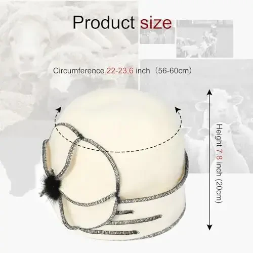 Sumolux Beanie Hats for Women Wool Skull Cap Beret Floral Cuffed French Vintage Dress Cloche Classic Winter 1920s - 5