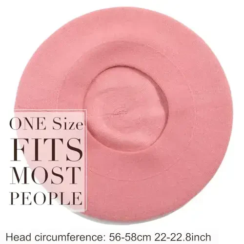 Sumolux Women Beret Hat French Wool Beret Beanie Cap Classic Solid Color Autumn Winter Hats - 5