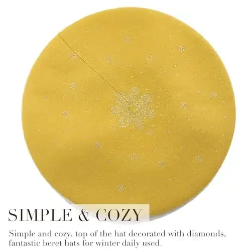Sumolux Women Beret Hat French Wool Beret Beanie Cap Classic Solid Color Autumn Winter Hats - 4