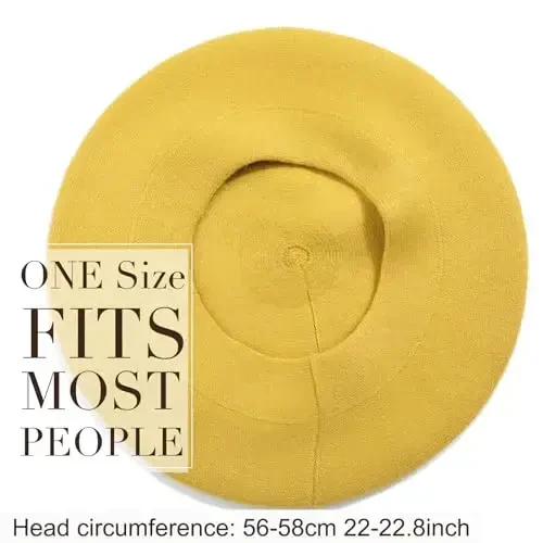 Sumolux Women Beret Hat French Wool Beret Beanie Cap Classic Solid Color Autumn Winter Hats - 5