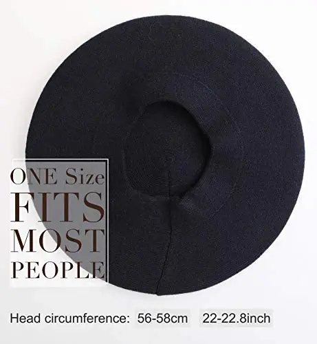 Sumolux Women Beret Hat French Wool Beret Beanie Cap Classic Solid Color Autumn Winter Hats - 4