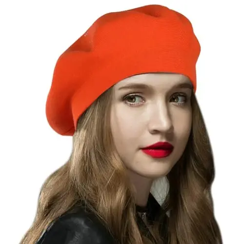 Sumolux Women Beret Hat French Wool Beret Beanie Cap Classic Solid Color Autumn Winter Hats - MODAZONE