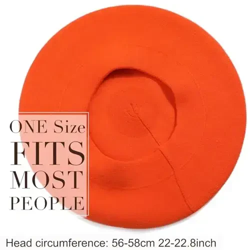 Sumolux Women Beret Hat French Wool Beret Beanie Cap Classic Solid Color Autumn Winter Hats - 5