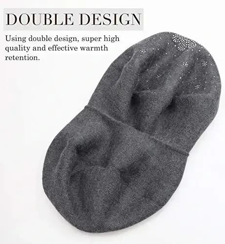 Sumolux Women Beret Hat French Wool Beret Beanie Cap Classic Solid Color Autumn Winter Hats - 5
