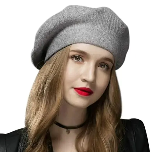 Sumolux Women Beret Hat French Wool Beret Beanie Cap Classic Solid Color Autumn Winter Hats - SUMOLUX