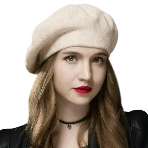 Sumolux Women Beret Hat French Wool Beret Beanie Cap Classic Solid Color | Autumn Winter Hats - 1