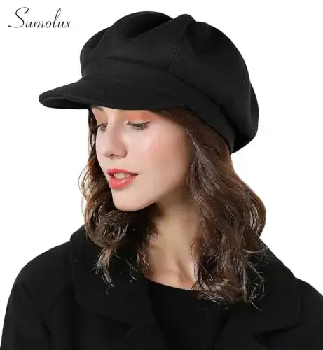 Sumolux Women Beret Newsboy Hat French Wool Cap Classic Autumn Spring Winter - Sumolux (1)