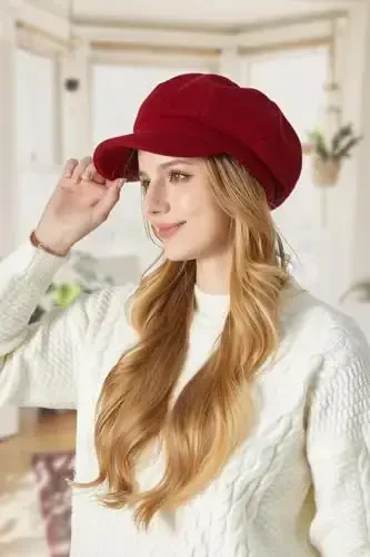 Sumolux Women Beret Newsboy Hat French Wool Cap Classic Autumn Spring Winter - 4